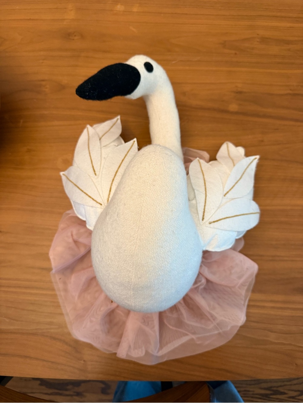cloud island White Swan Plush with Pink Tulle Skirt